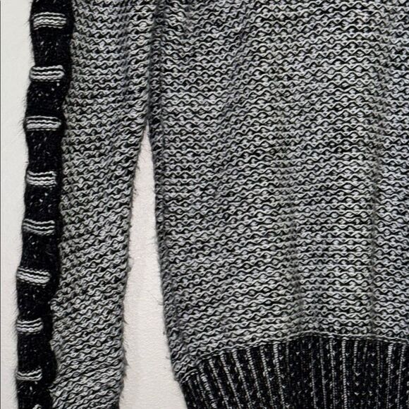 Chunky Knit Cardigan in Black and Gray with Shawl Collar - Picture 14 of 14